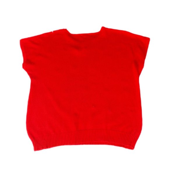 Vintage Red Bedazzled Petite Short Sleeve Sweater | Size Petite Large - Picture 5 of 5